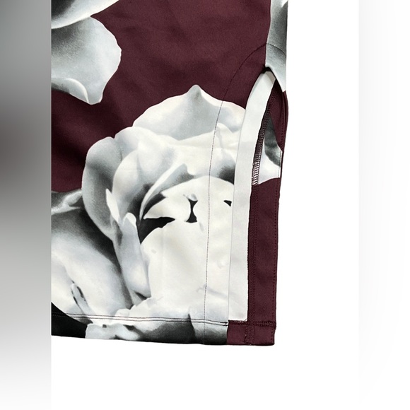 Venus Bodycon dress with side slit in‎ Wine Floral size XL - Picture 5 of 7